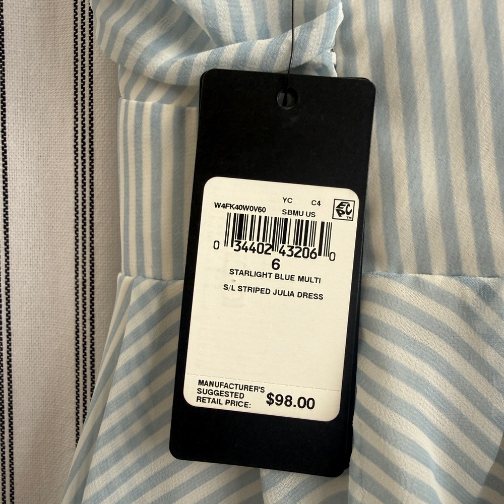 Guess chiffon light blue striped dress - Picture 5 of 9